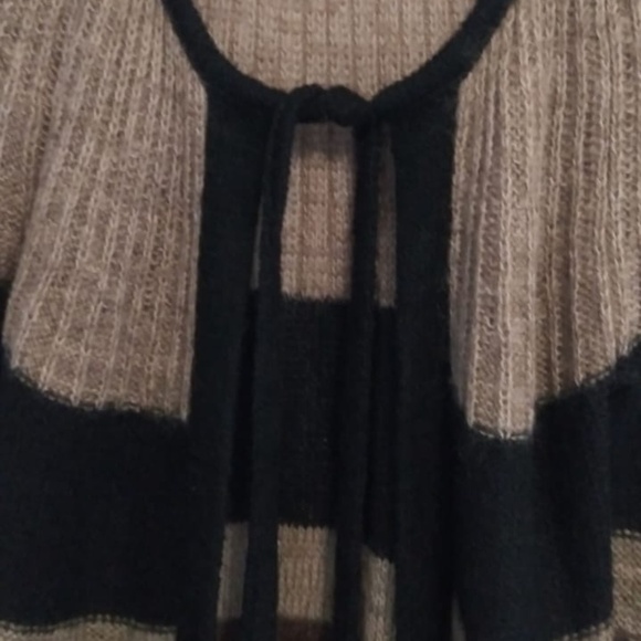 Vintage WAY OUT Mohair Striped Long Sleeve Open Front Cardigan Sweater Size M - Picture 3 of 7